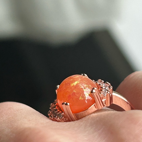 4/$50 Elegant Orange Gemstone Ring 7 1/4 🥳 - Picture 4 of 7